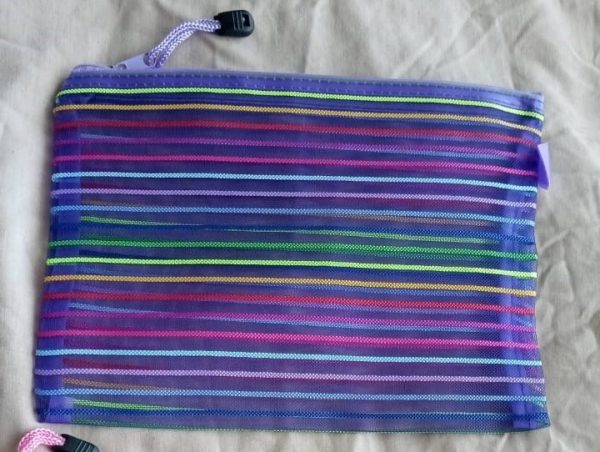 Pencil bag - stripes (purple)